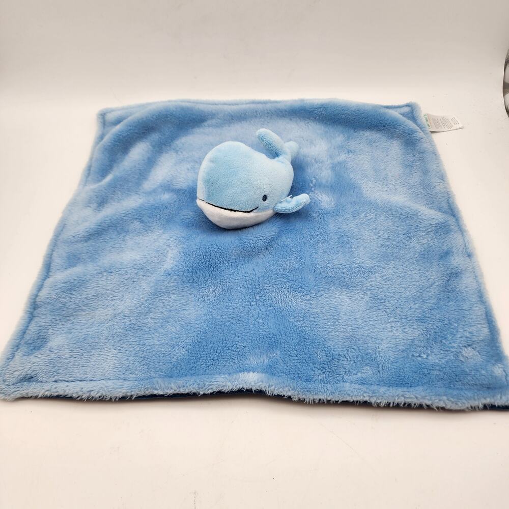 Carters Blue Whale Plush Lovey Security Blanket Toy 14x14 Fuzzy 2024 25665
